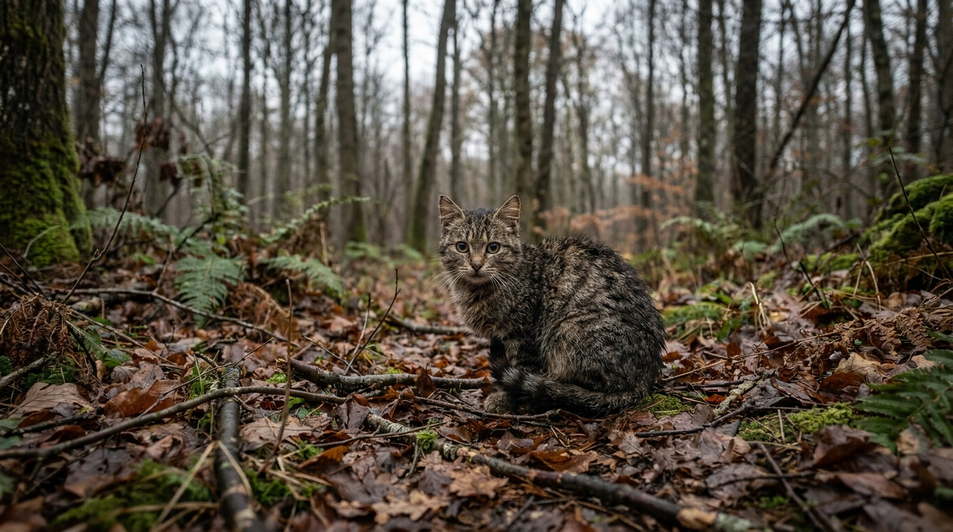 Chat apaisé portant le collier Kalinéa, détendu à la maison